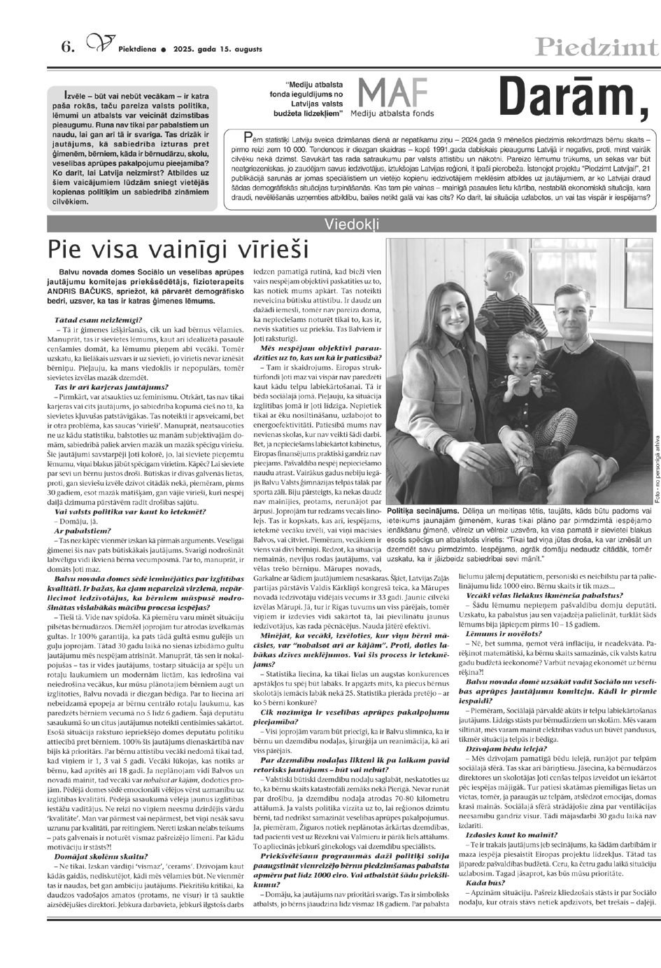 Piedzimt Latvijai (15.08.2025.)